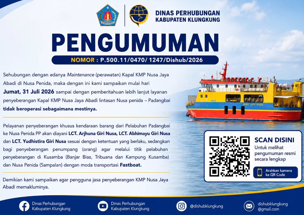 PENGUMUMAN LAYANAN PENYEBERANGAN