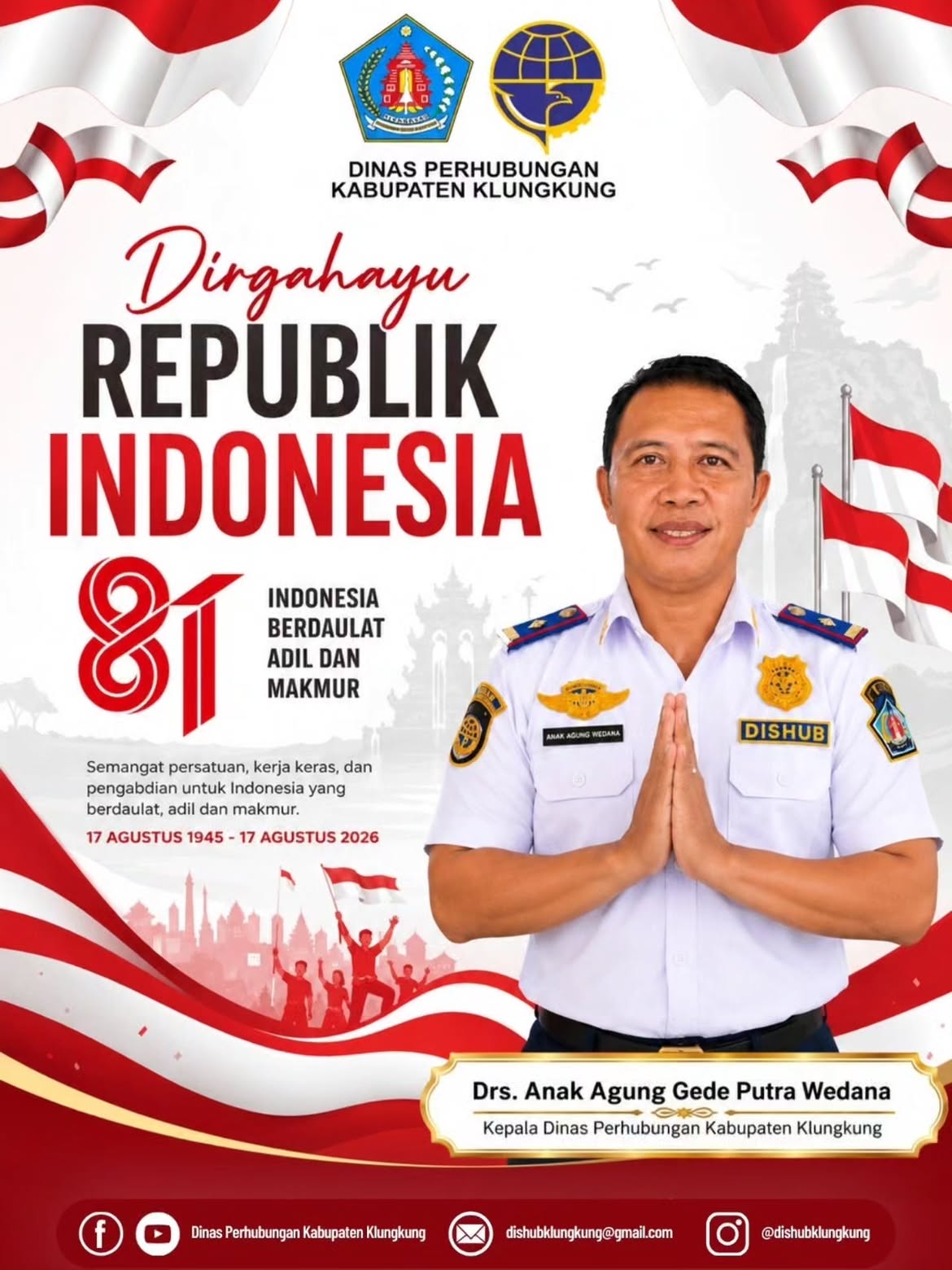 Semangat Kemerdekaan, Dinas Perhubungan Kabupaten Klungkung Terus Berkomitmen Memberikan Pelayanan Transportasi Terbaik